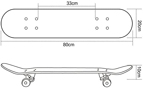 Skateboard Skate Boards voor Meisjes Jongens Beginner, 7 Layer Canadese Maple Double Kick Concave Skateboards voor… - Afbeelding 8