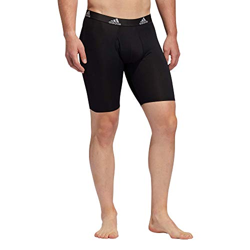 adidas 3-Pack Brief, Boxer Briefs-3-Pack Long Men's Underwear Pack, Black/Light Onix Grey/Performance, Large - Image 4