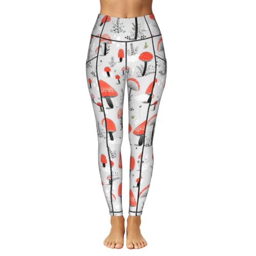 Pantalones de yoga holgados con estampado de setas para mujer estilo casual 2