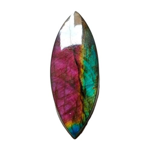 Labradorite violette naturelle marquise 47x17mm pour cabochon de joaillerie unique