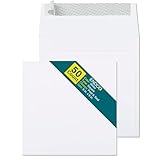 6x6 Envelopes Square Bright White for Invitation,Greeting Card 6 x 6 Inch Envelope 50 Pack (White)