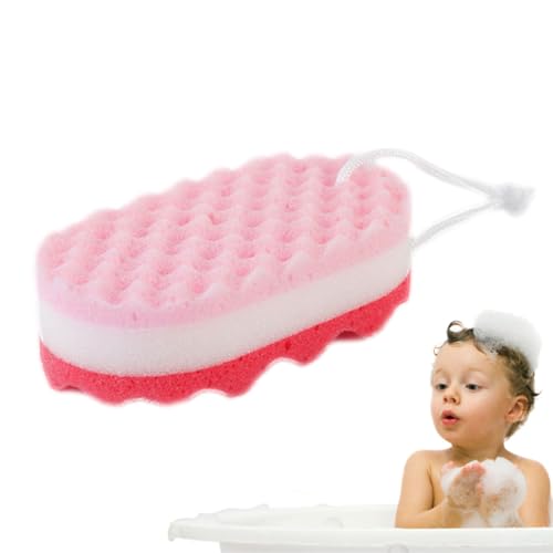 Esponja de ducha suave – Esponja corporal ergonómica suave, suave y duradera de tres capas para cumpleaños, Pascua, Navidad