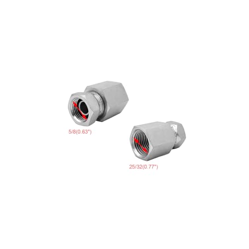 Image of (2-PACK) 1405-08-06 Hydraulic Hose Adapter Fitting 1 /2 inch Female (1 /2 inch-14NPTF)x3 /8 inch Female Swivel (3 /8 inch-18NPSM) Straight Pipe Connector Carbon Steel