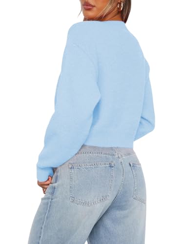 Balimtoy Women's Cropped Cardigan Sweaters Long Sleeve Button Down Sweaters Knit Cardigan Cute Y2k Open Front Crop Top3