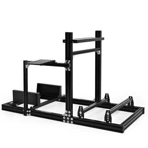 Dardoo GT/F1 入門級シミュレーションレーシングコックピット 6030 アルミニウム製レーシングフレーム、シフトパネルに追加の横バーが付いており、より安定しています。ストレートドライブステアリングホイール GPRO CSLDD T818用で、フレームのみが含まれます