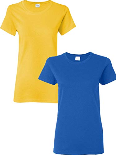 T-shirt en coton épais Gildan G5000L pour femme lot de 2 taille L coloris marguerite royale