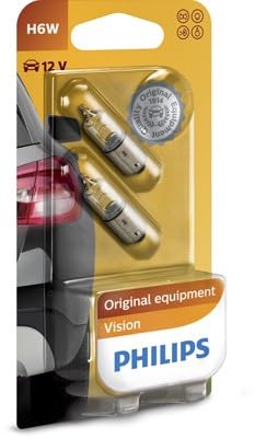 Philips 12036B2 Vision H6W Signallampe, 2er Blister, 13.50x9.50x13.50