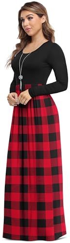 Image of VIISHOW Women's Long Sleeve Loose Plain Maxi Dresses Casual Long Dresses with Pockets