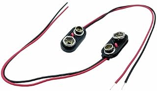 JAM2DAY 9V Battery Connectors - Pack Of 2 Replacement Rigid Housing 9V / PP3 Battery Clips