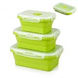 HMCEY 3 Pièces Boîte à Lunch Pliable 300/500/800 ML,Boite Alimentaire Silicone...