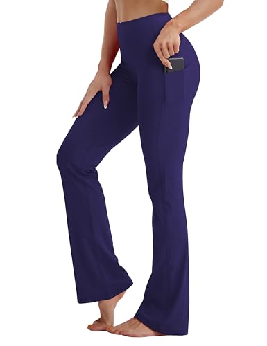 Image of BUBBLELIME 29 inch /31 inch /33 inch /35 inch /37 inch 3 Styles Women's High Waist Bootcut Yoga Pants Basic /Side Pockets Tummy Control Workout Flared