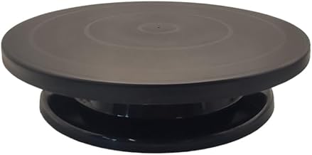 11 Inch Rotate Turntable Sculpting Wheel Revolving Cake Turntable Black Painting Turn Table Lightweight Stand for Paint Spraying Spinner, Cake Decorating, Displaying