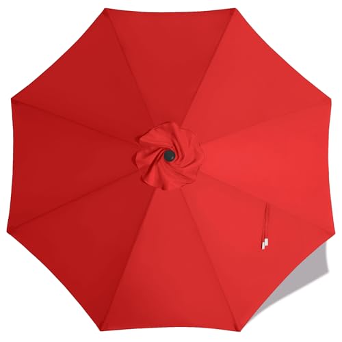 Image of MASTERCANOPY Patio Umbrella 10 ft Replacement Canopy for 8 Ribs-Red Canopy Only