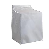 Alanmoship Waschmaschinen-Abdeckung, Top-Load-Frontlader-Waschtrockner zum Schutz im Innen- und Außenbereich, 210D-Oxford-Stoff, schwarz, silber (silber)