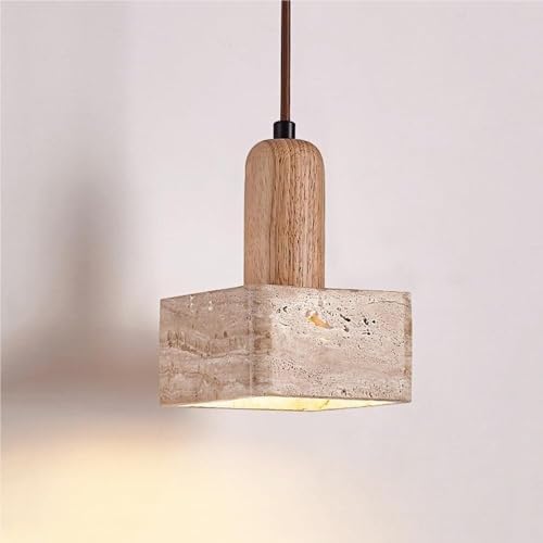 Lampe suspendue E27 lustre scandinave pierre grotte jaune naturelle décoration intérieur