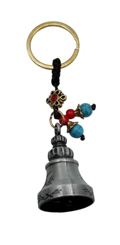 Image of Classic Antique Tibetan Temple Bell Shaped Keyring for Gift Gaurdian bell for Car Bike Bags Metal Key ring Key Chain Bag Charm Gift