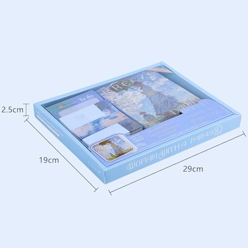 Image of VIBE VISTA Vintage Aesthetic Scrapbook Kit, 346 Pcs, A6 Grid Notebook, Washi , Envelopes, Papers, Folding Labels, Background Papers, Photo Frames, Calendar Stickers (Morning Breeze, Blue)