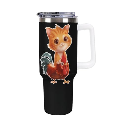 Taza de viaje de gato de 40 oz, el regalo original de coche para hombres y mujeres