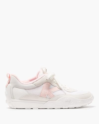 kate spade new york Women's K as in Kate Sneaker, True White/Pastry Pink Multi, 10