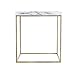 Tilly Lin Modern Accent Faux Marble Top End Table, Gold Legs Side Table, for Living Room, Bed Room, Black Metal Frame, Carrara
