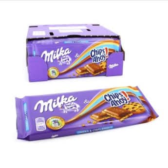 Caja MILKA de Tabletas Chips Ahoy de 22 unidades de 100 gramos.