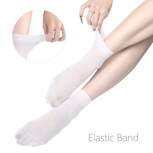 12 Pairs Sheer Nylon Socks for Women Thin Ankle Stocking Footies Transparent Silk Sheer Socks With Reinforced Toe2