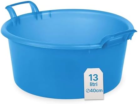 KADAX Bacinella In Plastica Per Lavare A Mano Panni E Stoviglie Caratterizzata Da Forma Rotonda E Manici Ergonomici 8l Verde 84468731