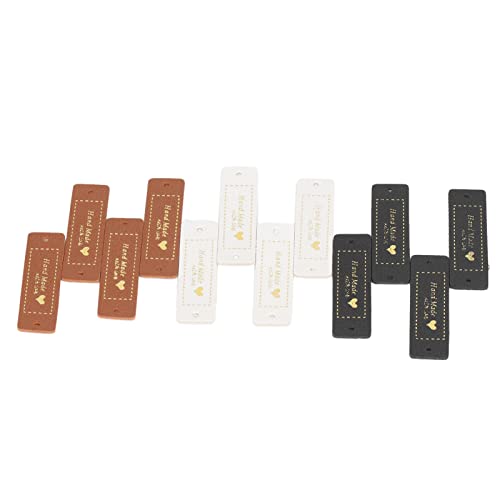 JUMZ Etiqueta Hecha a Mano, Etiqueta de Billetera de PU, impresión de Malla de 3 Colores, 30 usos amplios para Costura Decorativa Cover