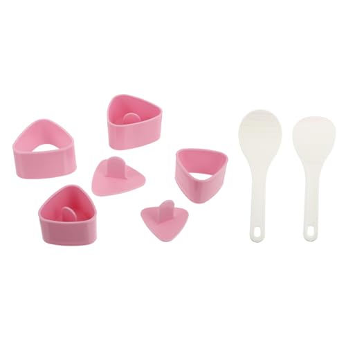 VINTORKY 2 Sets Triangle Rice Ball Mold Kit Sushi Musubi Maker Tool DIY Rice Molds Onigiri Rice Mould Japanese Seaweed Rice Mold Sushi Maker Rice Press Mold Onigiri Mold Edible Pp Pink