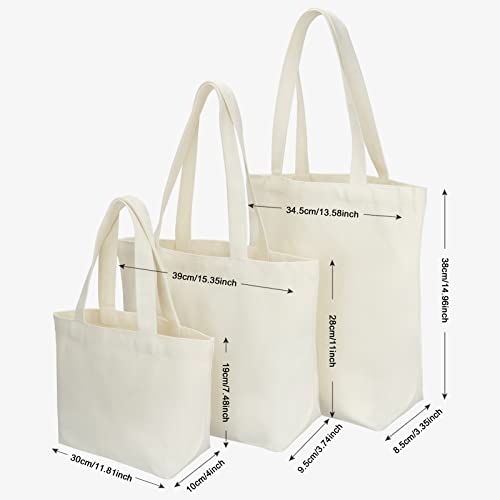 Fuhigh Canvas Tote Bag, Reusable Tote Bags With Sturdy Handles,Aesthetic Tote Bag Diy For Birthday Gifts,Shopping,Travel (Composite D-6 Pieces) #TOP1
