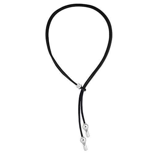 Beau Soleil Jewelry Elegante Halskette aus Leder für Damen mit 12mm Perlen...