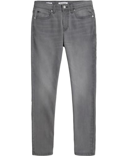 Calvin Klein Boys' Slim Fit Straight Leg Stretch Denim Jeans, 5-Pocket Style, Zipper Fly & Button Closure