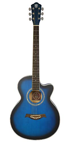 Image of Techno Acoustic Guitar DM-39, Blue color, acoustic guitar for professional, beginner and students