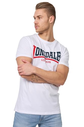 Lonsdale Camiseta Manga Corta Two Tone, Bianco, Medium