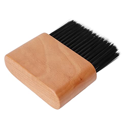 Qukaim Cepillo para teñir el cuello, cepillo para teñir el cabello, cepillo de pelo roto con cerdas suaves, mango de madera, cepillo plumero para salones y barberos domésticos, herramienta profesional