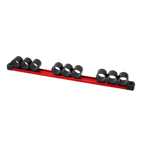 FTVOGUE Rail Organisateur de Tournevis, Support d'outils à 9 Fentes en Alliage d'aluminium, Support de Rangement pour Clés et Pinces, Organisateur de Garage 'atelier Mural pour le Stockage