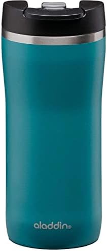 Aladdin Barista Mocca Thermavac Leak-Lock Stainless Steel Thermos Travel Mug for Hot Drinks 0.35L Snowflake White  Keeps Hot for 3 Hours - BPA-Free Reusable Coffee Cups - Leakproof - Dishwasher Safe