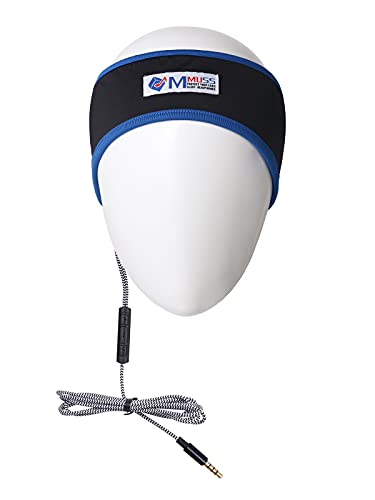 MMUSS Sleep Headphones Headband with Ultra Thin Stereo Speakers Control Button.Perfect for Sleeping,Sports,Air Travel,Meditation and Relaxation Blue