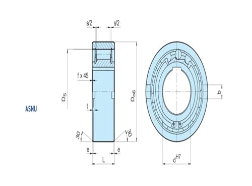 Roue libre ASNU12 pour automatisation et convoyeurs industriels