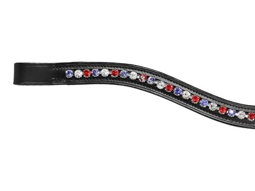 Grewal Equestrian Independent Flower Crystal Browband (Swoop, Black, Oversize)