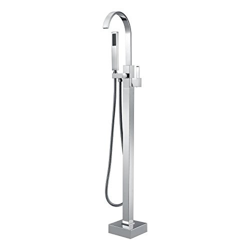 Preisvergleich Produktbild Arputhy Freistehende Badewannenarmatur Wasserhahn Wannenarmatur Badewanne Standarmatur Armaturen Bodenstehende Badezimmerarmatur mit Handbrause Chrom