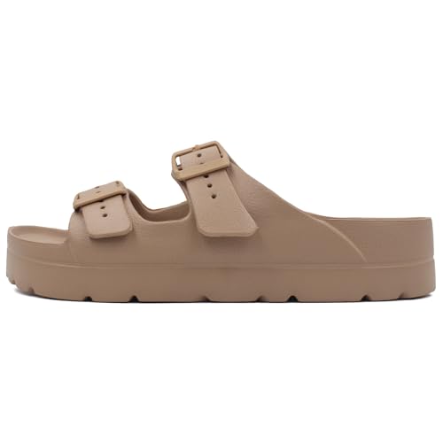 L LOUBIT Women's Platform Sandals with Arch Support Pillow Soft Adjustable Buckle Slides Lightweight Non-Slip Summer Beach Shoes2