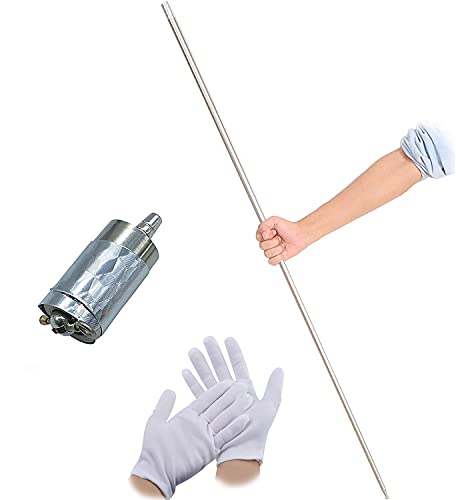 Kingmagic Metal Appearing Cane Magic Wand for Professional Magician Use Only for Adult Stage Magic Trick Magic Gimmick Illusion Silk to Wand With Video Tutorial (Silver,43.30"/110cm)