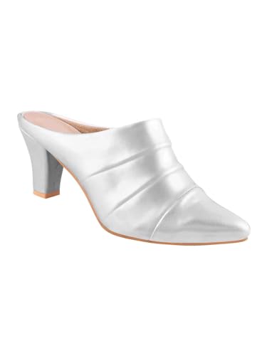 Image of TRYME Fashion Pointed for Party and Formal Occasions Mules Cone Block Heel Sandals for Girls & Women