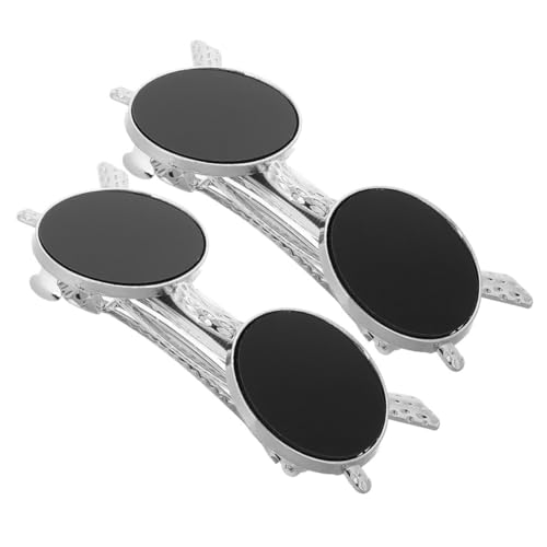 IWOWHERO 2個 ヘアピン 装飾ヘアクリップ 女性サングラス かわいいヘアクリップ ヴィンテージピン 多機能メガネクリップ レディースサングラス サングラスクリップオン 金属 Black