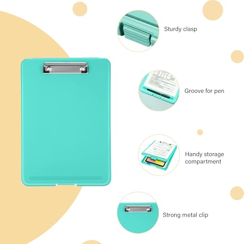 Image of oddpod Praise A4 Clip Pad /Clipboard with Storage Case for Paper and Document Storage 83002 (Aqua)