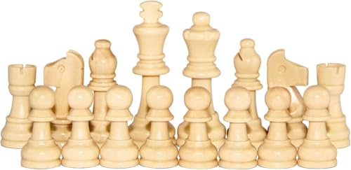 Image of 2.2 Inch Wooden Chess Pieces Set (32 Pieces) | Handmade Smooth Finish Wooden Chessmen for Replacement Use | Chess Pieces Only, Chess Coins only, Ideal for Teens and Adults