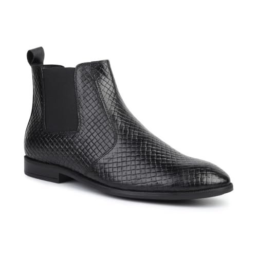 Image of HAYES LONDON Chelsea Boots For Man | Genuine Leather High-Top Slip-On Shoes | Comfortable Formal Shoes for Men | Stylish Office, Party & Casual Wear Fashion Boots
