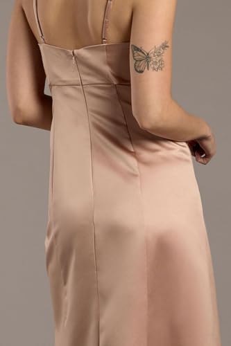 David's Bridal Satin A-Line Dress with Cutouts2