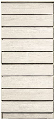 タワーチェスト 幅80 9段 80 タワー リオン DX 20-1 nak00144(WH)レール付き ハイチェスト チェスト タンス 国産 完成品 洋服たんす 整理タンス 衣類収納 大容量収納 洋服 大量収納 多段チェスト 木目調 日本製 清潔感